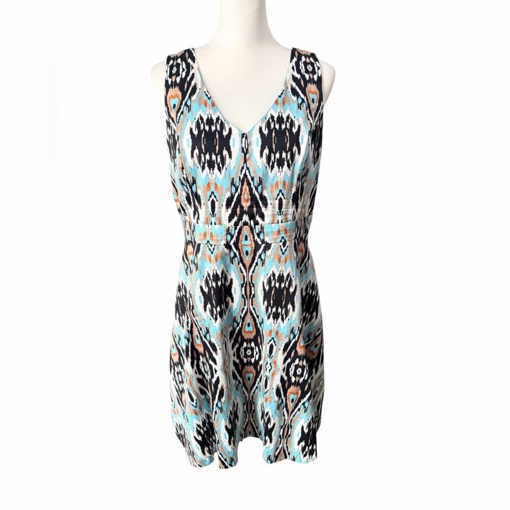 INC International Concepts Dress Blue Brown white Black Size 10 Petite